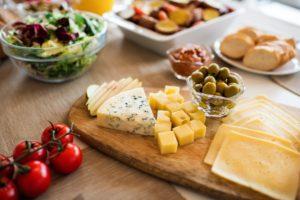 keto snacks cheese on cutting board