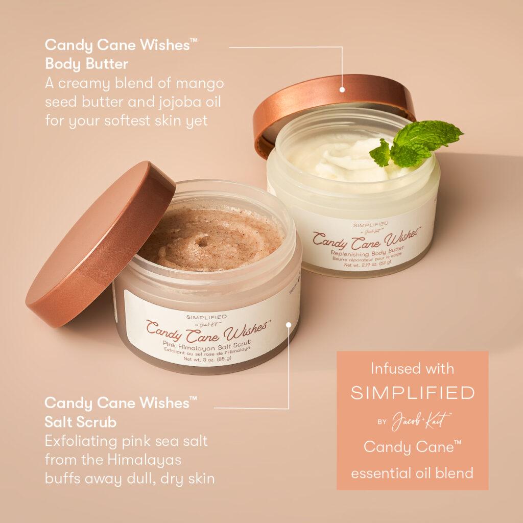 Simplified by Jacob + Kait Candy Cane Wishes Body Butter and Salt Scrub Holiday Gift