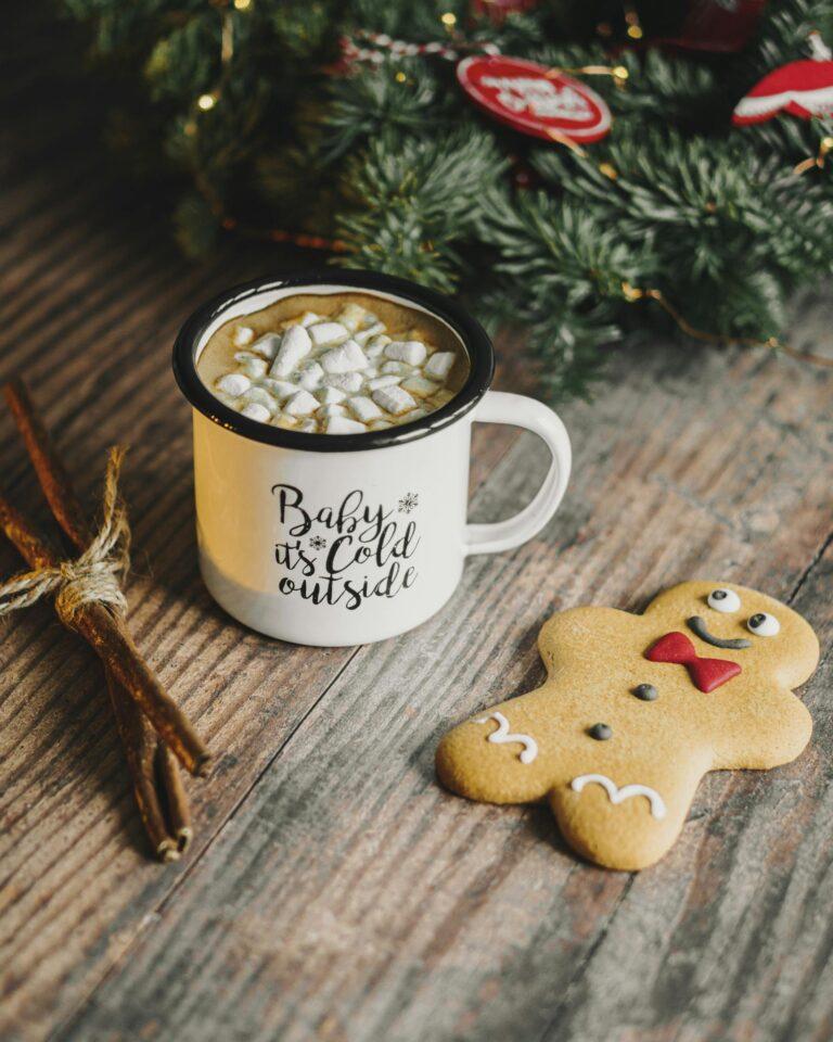 Gingerbread Man Near Coffee mug winter diffuser blends