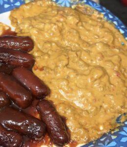 Rotel Cheese Dip and bbq lil smokies
